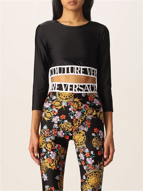 bluza versace dama|versace cropped tops.